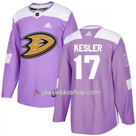 Miehille NHL Anaheim Ducks Pelipaita Ryan Kesler 17 Adidas 2017-2018 Violetti Fights Cancer Practice Authentic